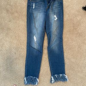 1822 Flare Bottom Dark Blue Denim Crop Jeans size 4